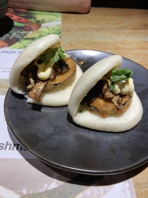 Mushroom & eggplant bao (so good!)  at Wagamama in Exeter