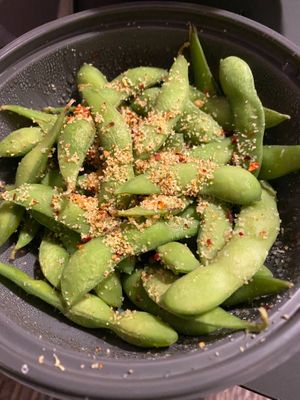 Edemame with Chilli and garlic salt at Wagamama - o2 Centre Finchley in North West London