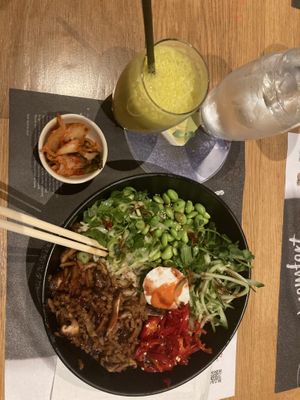 No Duck Donburi and High 5 juice  at Wagamama - City Centre in Glasgow