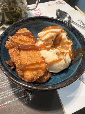Banana katsu with vegan ice cream at Wagamama - City Centre in Glasgow