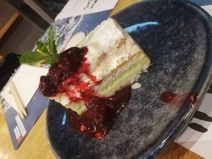 Raspberry mango cake at Wagamama - City Centre in Glasgow