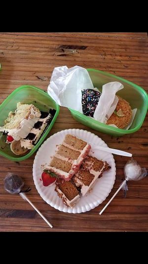 Cake slices, donuts, cake pops, all 100% vegan, always   at Brio Dessert Studio in Port Charlotte