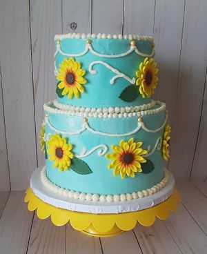 Frozen inspired 2-tier proposal cake (someone actually proposed with this cake!!) 💖💖 at Brio Dessert Studio in Port Charlotte