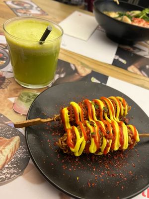 Korean corn dogs  at Wagamama - Great Marlborough in London