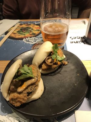 Mixed mushroom and panko steamed buns  at Wagamama - Leicester Square in London