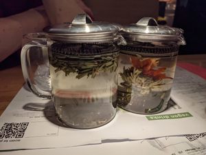 Ginger and lemon tea, and jasmine flowering tea at Wagamama - St Peters Square in Manchester