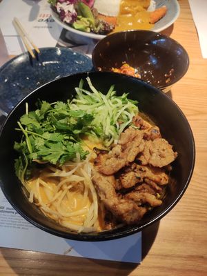 Chicken and noodles at Wagamama - St Peters Square in Manchester