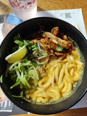Vegan chicken kare lomen at Wagamama in Salford