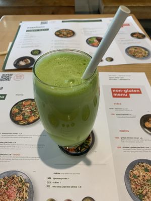 "positive" fresh juice is great at Wagamama - North Greenwich in South East London