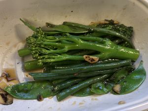 Wok-fried greens  at Wagamama - Spitalfields in East London