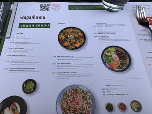 vegan menu at Wagamama in St Albans