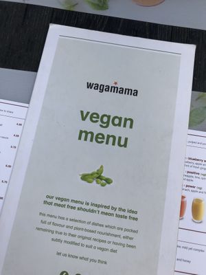 vegan menu at Wagamama - St Paul's in London