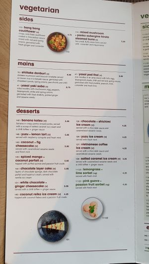 Veggie menu at Wagamama in South West London