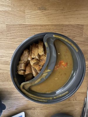 vegkatsu hot with new vegan protein to go. at Wagamama in Watford