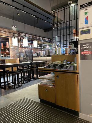 interior bar area #Veganuary at Wagamama in Watford