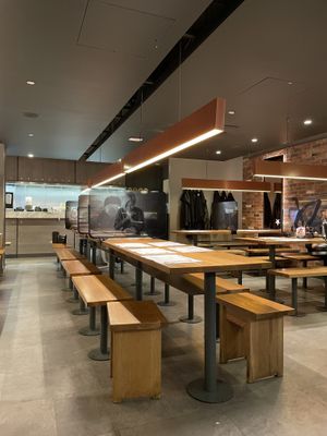 interior seating #Veganuary at Wagamama in Watford