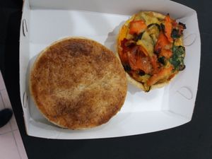 Veggie tart & mushroom pie at Whole Food Deli in Marrickville