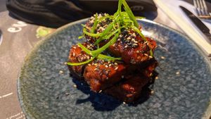 Sticky vegan ribs at Wagamama - Wembley in North West London