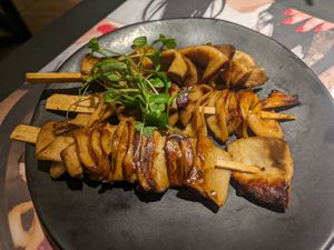 Mushroom skewers at Wagamama - Wembley in North West London