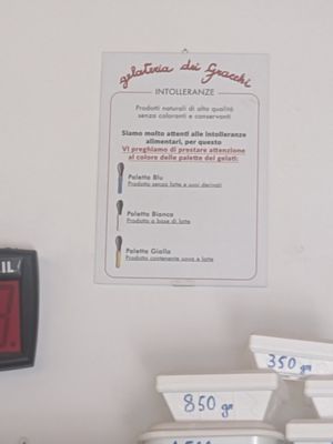 Allergic at Gelateria dei Gracchi in Rome