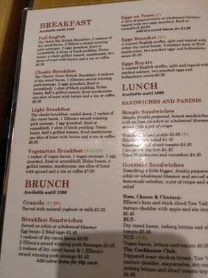 Vegetarian breakfast can be made vegan at The Cookhouse in Haworth