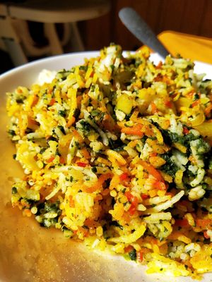 Palak pulao at Jai Mata Di in Tenerife