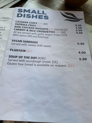 Menu  at Pipoca Vegan in South West London