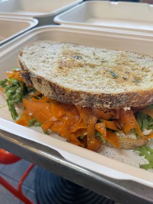 Smoked salmon sandwich   at Pipoca Vegan in South West London