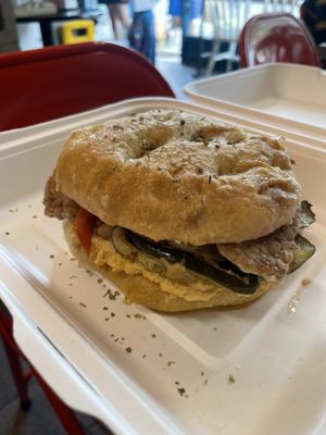 Houmous & veggie sandwich   at Pipoca Vegan in South West London