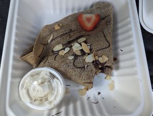 Chocolate hazelnut crêpe... Couldn't resist... at Pipoca Vegan in South West London