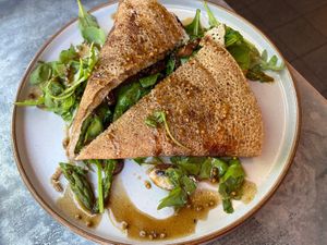 Dujhan galettes  at Pipoca Vegan in South West London