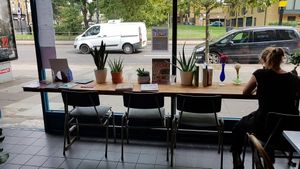 Seating at Pipoca Vegan in South West London