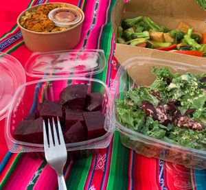 Vegan mains and salads at The Green Door in Ottawa