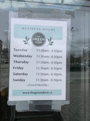 Hours  at The Green Door in Ottawa