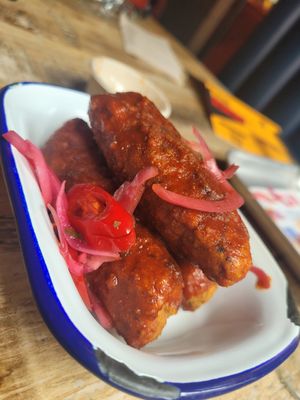 Korean flavour seitan wings at Brewdog in Cardiff