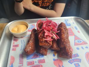 Korean seitan wings with vegan sriracha mayo at Brewdog in Cardiff