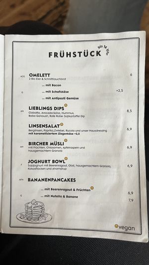 frühstückskarte 2  at Liebling in Vienna