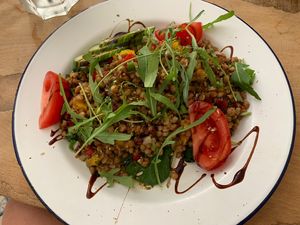 Lentils with rocket salad - tasty, but not a huge portion😄 at Liebling in Vienna