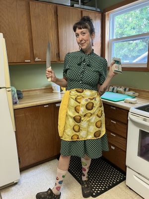 At our commercial kitchen in the back of Next church  at Knifey Spooney in Kingston