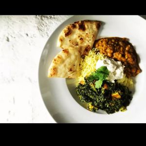 vegan saag panner at Knifey Spooney in Kingston