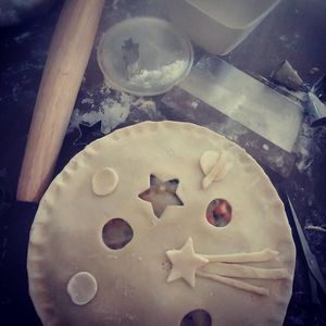 Available on the website or in person at the market. Local roast mushroom chick’un pot pies  at Knifey Spooney in Kingston