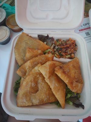 6 pc samosa, comes with 3 different sauces!! at POTs - Cloud Kitchen in Las Vegas