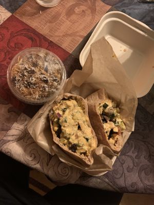 Cauliflower schawarma with spicy tahini sauce and a konafa cup as desert ❤️ at POTs - Cloud Kitchen in Las Vegas