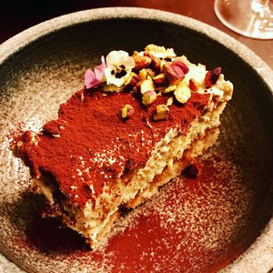 Delicious pistachio tiramisu   at Stokey Veg Vegan in North London