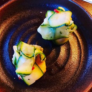 Started with an amuse bouche. at Stokey Veg Vegan in North London