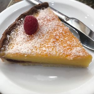 Vegan custard tart - amazing! at La Duchesse in North London