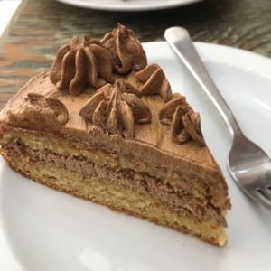 Amazing vegan coffee and walnut cake - yum! at La Duchesse in North London