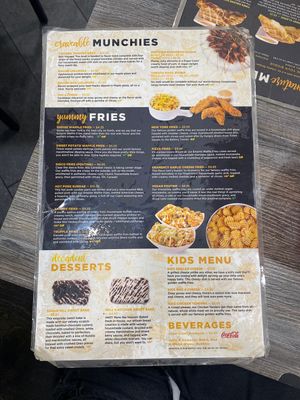 Back of menu at New York Grilled Cheese in Wilton Manors