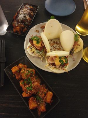 Fried tofu, smoky mushrooms, bao buns at The Fermentist in Christchurch