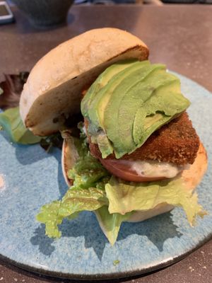 “Fish” burger 👍👍 at Cosme Kitchen Adaptation in Osaka